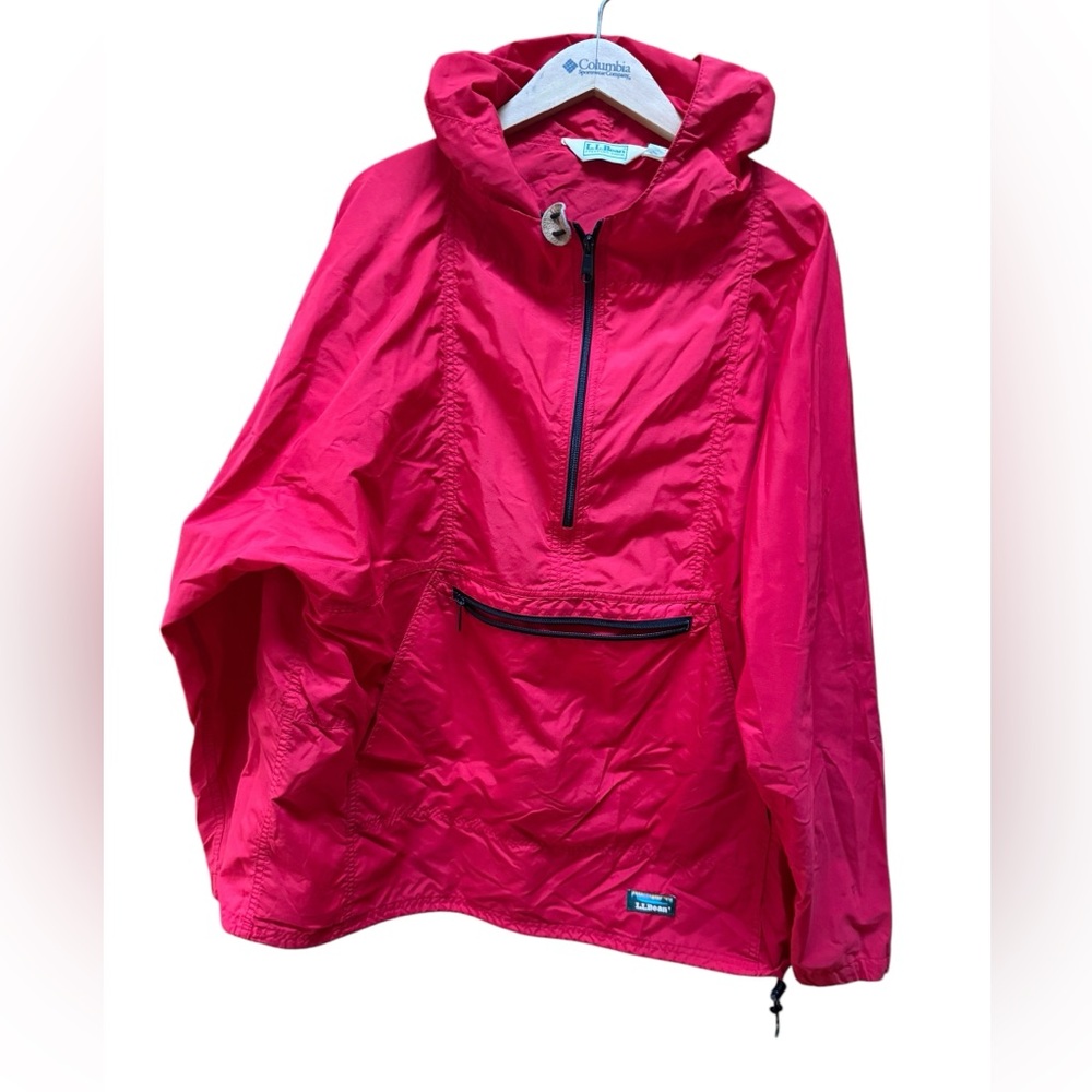 Vintage‎ L.L. Bean Front Quarter Zip Hooded Pullover Jacket